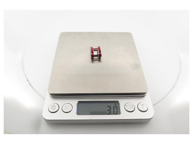 Hermès NEUE HERMES POP H PENDANT-HALSKETTE ROTLAK PALLADIUM + SILBERNE KETTE - Ansicht 7