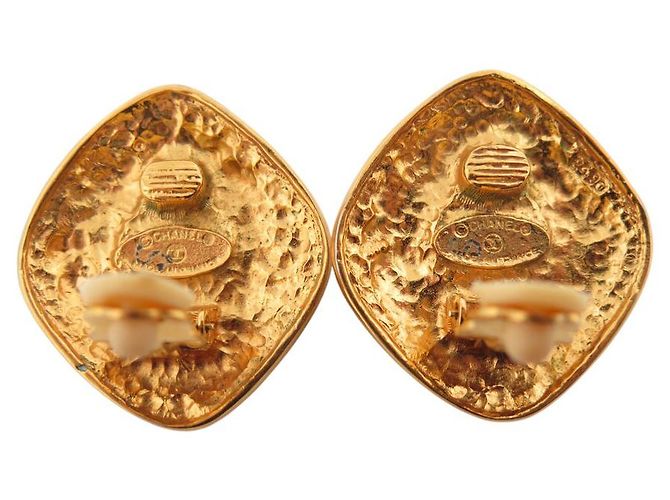 VINTAGE CHANEL TOURBILLONS & PERLEN 1980 GOLDENE OHRRINGE - Ansicht 6
