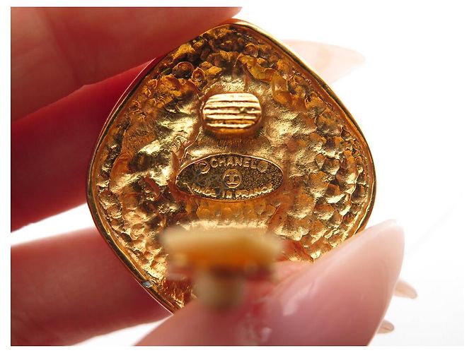 VINTAGE CHANEL TOURBILLONS & PERLEN 1980 GOLDENE OHRRINGE - Ansicht 8