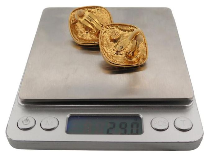 VINTAGE CHANEL TOURBILLONS & PERLEN 1980 GOLDENE OHRRINGE - Ansicht 9