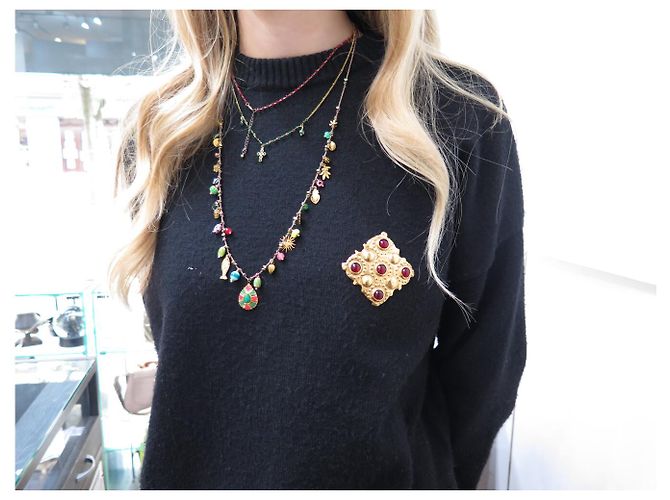 NEUE VINTAGE CHANEL GRIPOIX BROSCHE VICTOIRE DE CASTELLANE 1984 GOLD BROSCHE - Ansicht 11
