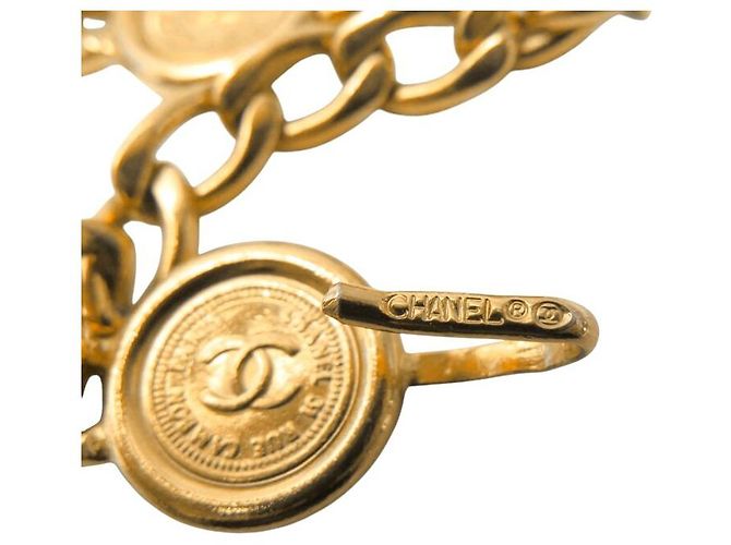 VINTAGE CHANEL GÜRTELHALSKETTE MIT CC MEDAILLON KETTE GRÖSSE 65 80 Golden - Ansicht 8