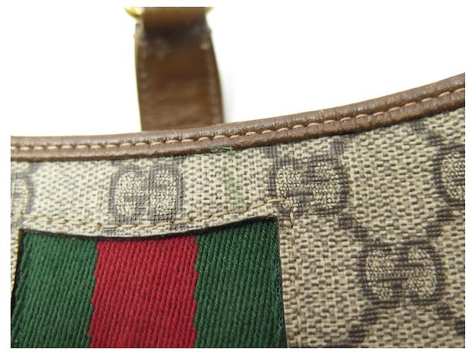BORSA GUCCI JACKIE 1961 MM 636706 CANVAS GG SUPREME WEB PELLE Beige - vista 7
