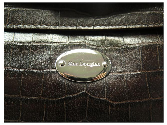 BOLSO DE MANO MAC DOUGLAS PYLA ROMY GM EN CUERO ESTILO COCODRILO MARRÓN - vista 10