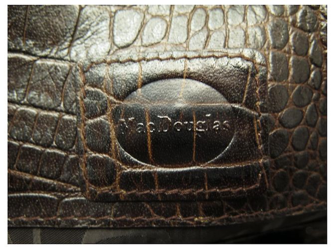 BOLSO DE MANO MAC DOUGLAS PYLA ROMY GM EN CUERO ESTILO COCODRILO MARRÓN - vista 13