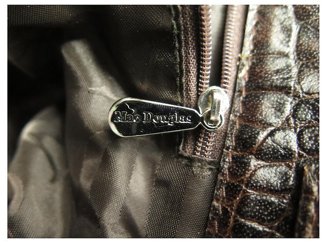 BOLSO DE MANO MAC DOUGLAS PYLA ROMY GM EN CUERO ESTILO COCODRILO MARRÓN - vista 14