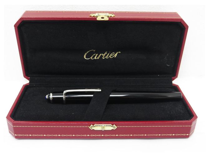 NEUER CARTIER DIABOLO ROLLERBALL-STIFT AUS SCHWARZEM HARZ - Ansicht 2