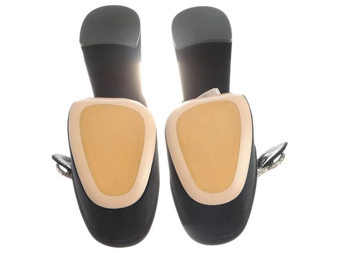 Sandali Miu Miu in velluto nero con plateau - vista 6