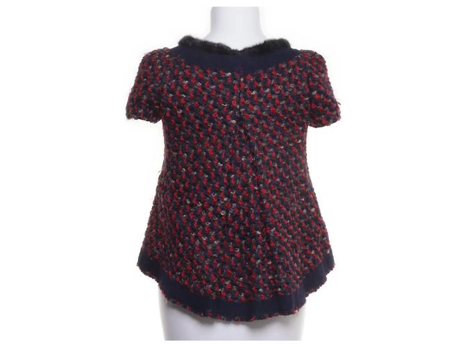 Prada Wollbluse mit Seidenfutter und Nerzbesatz Mehrfarben - Ansicht 2
