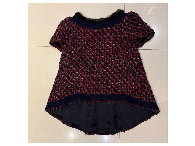 Prada Wollbluse mit Seidenfutter und Nerzbesatz Mehrfarben - Ansicht 3