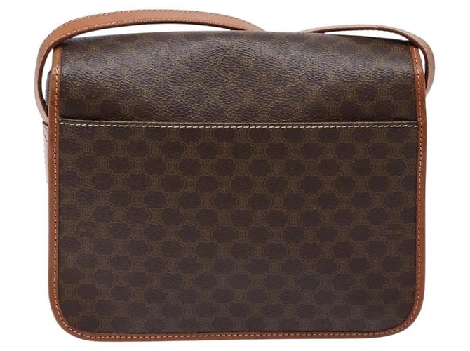 Céline Borsa a Spalla Celine Macadam in Pelle PVC Marrone - vista 2