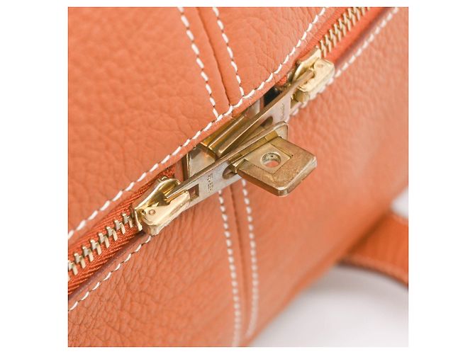 Hermès Borsa Boston/Viaggio Hermes Victoria 50 in pelle Taurillon Clemence Marrone - vista 9