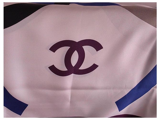 Foulard in seta Chanel Monogramma Bianco - vista 4