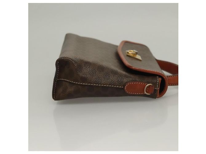 Céline Vintage Celine Triomphe Handtasche aus Macadam-Canvas Braun - Ansicht 3