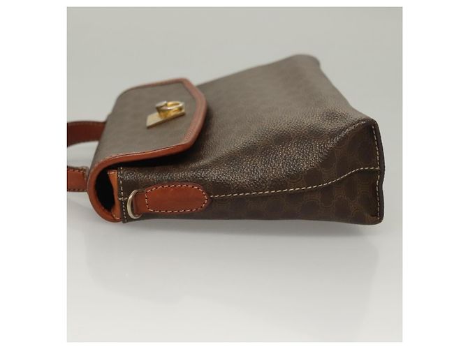 Céline Vintage Celine Triomphe Handtasche aus Macadam-Canvas Braun - Ansicht 4