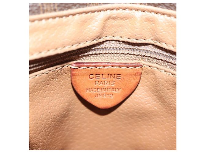 Céline Vintage Celine Triomphe Handtasche aus Macadam-Canvas Braun - Ansicht 6