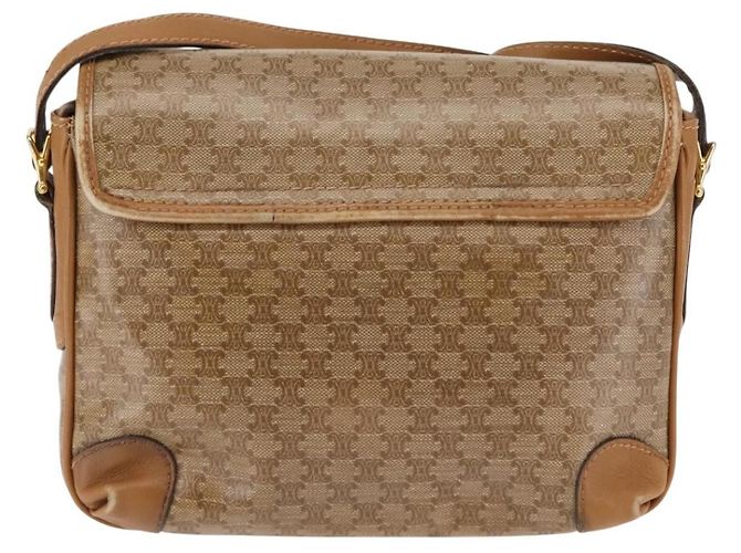 Céline Borsa a Spalla Celine Macadam in Pelle PVC Beige - vista 3
