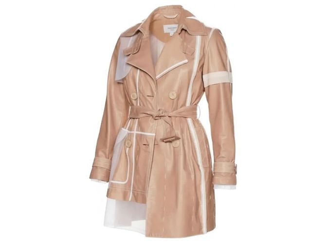 Christian Dior Trench de cuero beige - vista 3