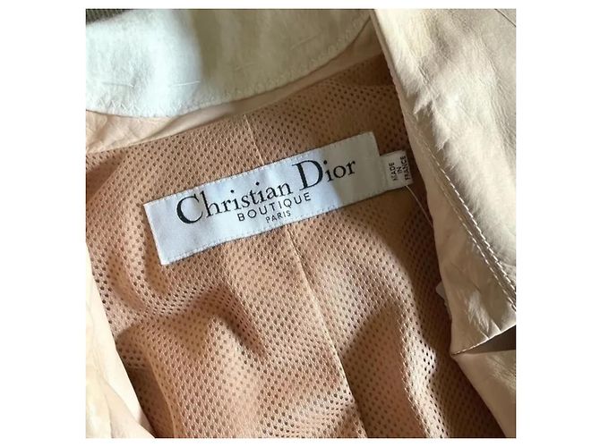 Christian Dior Trench de cuero beige - vista 5