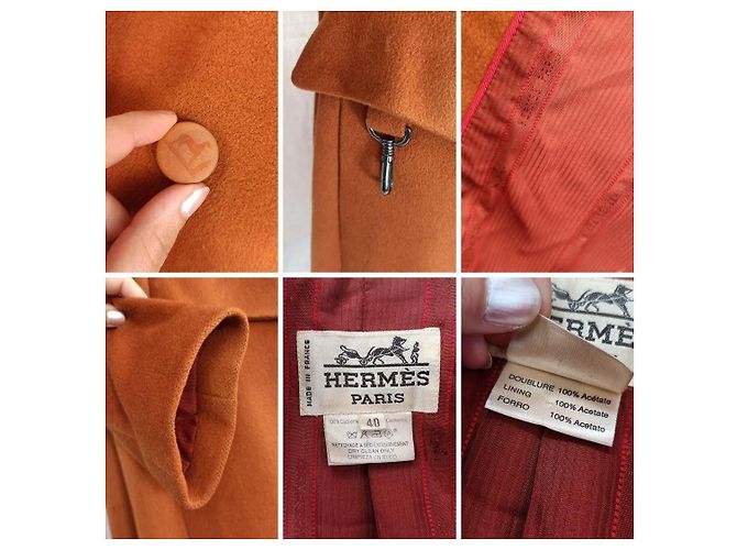Hermès Cappotto Hermes vintage inizio anni '80 Marrone - vista 12