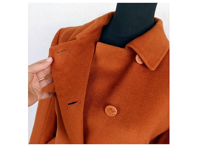 Hermès Cappotto Hermes vintage inizio anni '80 Marrone - vista 6