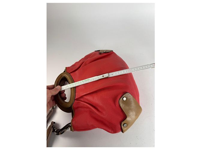 Vintage Marni 2Way Leder Tasche Rot Braun - Ansicht 12