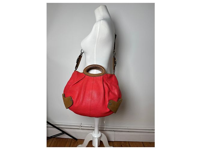Vintage Marni 2Way Leder Tasche Rot Braun - Ansicht 14