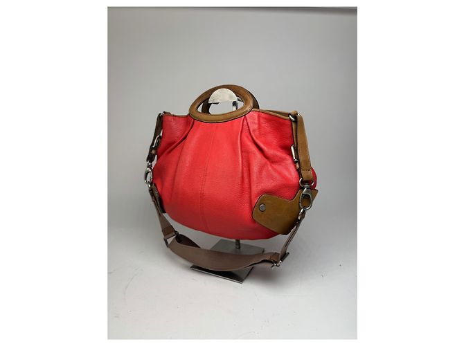 Vintage Marni 2Way Leder Tasche Rot Braun - Ansicht 7