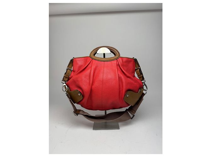 Vintage Marni 2Way Leder Tasche Rot Braun - Ansicht 9