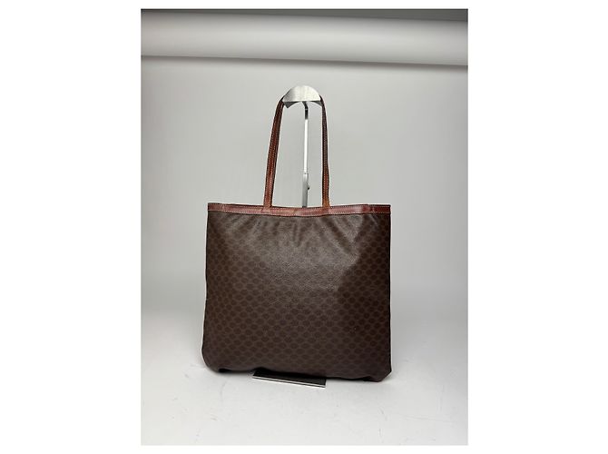 Big Bag Céline Vintage Celine Paris Leder Monogramm Tote Bag Braun - Ansicht 15