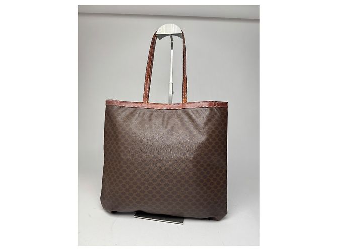 Big Bag Céline Vintage Celine Paris Leder Monogramm Tote Bag Braun - Ansicht 2