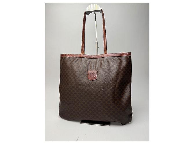 Big Bag Céline Vintage Celine Paris Leder Monogramm Tote Bag Braun - Ansicht 4