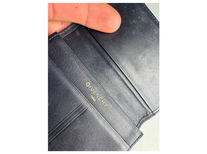Vintage Givenchy Leather Card Holder Navy Navy blue - view 4