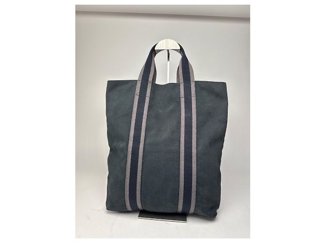 Vintage Hermès Canvas Tote Tasche schwarz - Ansicht 2