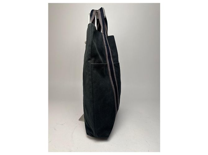 Vintage Hermès Canvas Tote Tasche schwarz - Ansicht 6