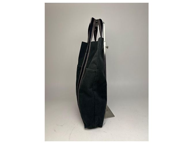 Vintage Hermès Canvas Tote Tasche schwarz - Ansicht 8