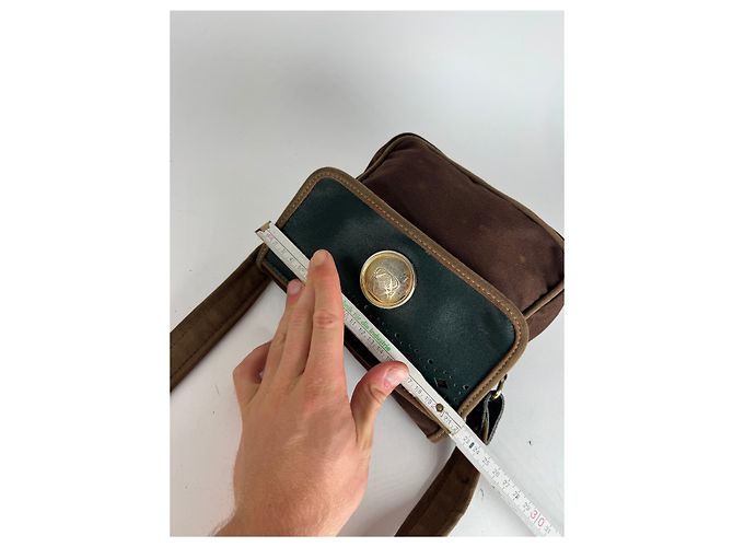 Vintage Loewe Madrid Canvas-Leder Tasche grün braun - Ansicht 10