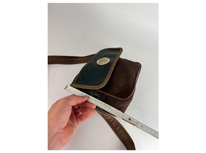 Vintage Loewe Madrid Canvas-Leder Tasche grün braun - Ansicht 11