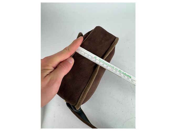 Vintage Loewe Madrid Canvas-Leder Tasche grün braun - Ansicht 12