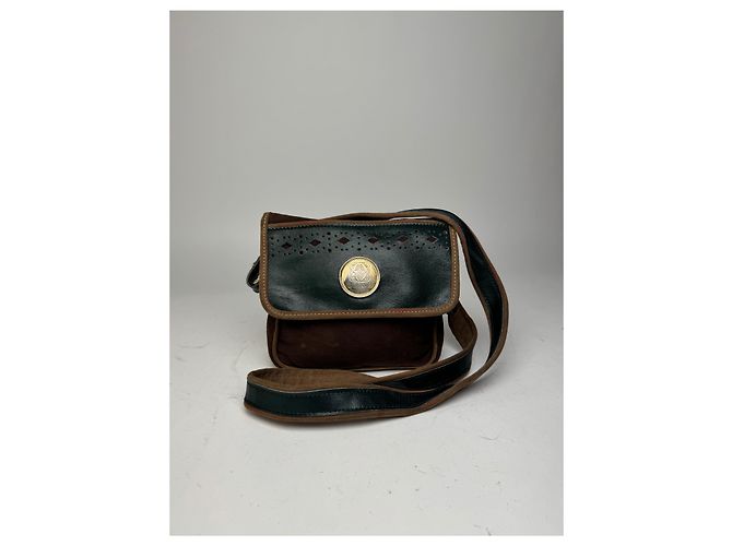 Vintage Loewe Madrid Canvas-Leder Tasche grün braun - Ansicht 15