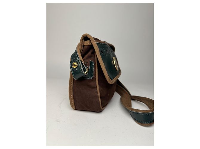 Vintage Loewe Madrid Canvas-Leder Tasche grün braun - Ansicht 5