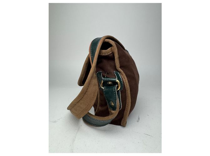 Vintage Loewe Madrid Canvas-Leder Tasche grün braun - Ansicht 6