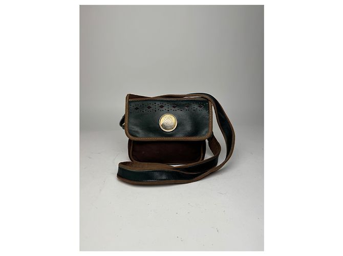 Vintage Loewe Madrid Canvas-Leder Tasche grün braun - Ansicht 8