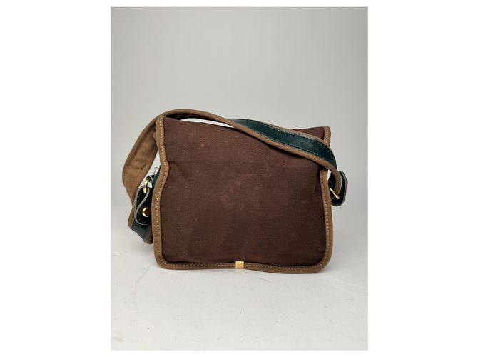 Vintage Loewe Madrid Canvas-Leder Tasche grün braun - Ansicht 9