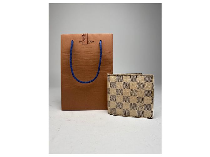 Portafoglio pieghevole vintage Louis Vuitton Damier Monogram grigio bianco - vista 12