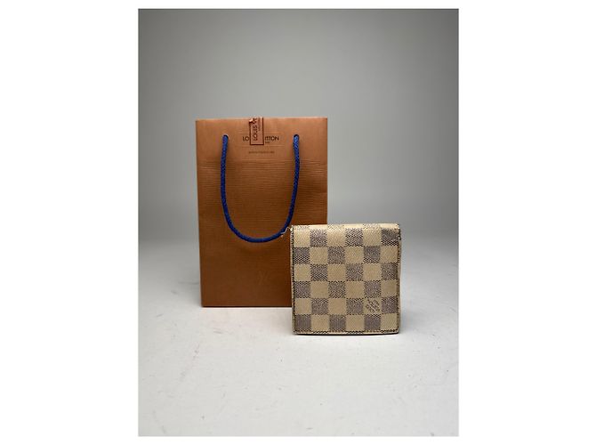 Portafoglio pieghevole vintage Louis Vuitton Damier Monogram grigio bianco - vista 13