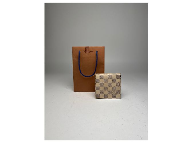 Portafoglio pieghevole vintage Louis Vuitton Damier Monogram grigio bianco - vista 3