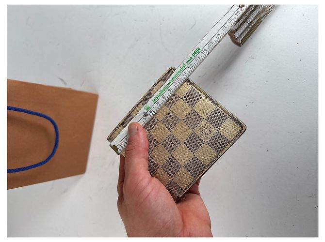 Portafoglio pieghevole vintage Louis Vuitton Damier Monogram grigio bianco - vista 9