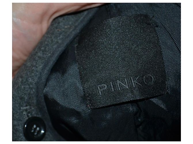 Abrigo Gris Pinko con Cinturón Negro - vista 3