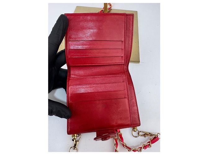 Borsa a spalla Chanel CC in pelle rossa Rosso - vista 10